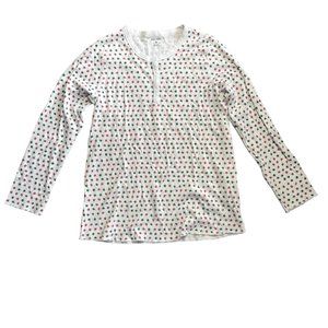 Roller Rabbit Christmas Starry Night Pajama Top ONLY women's M medium red green